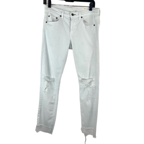 Rag and Bone Dre Capri in White Distressed - Picture 2 of 6